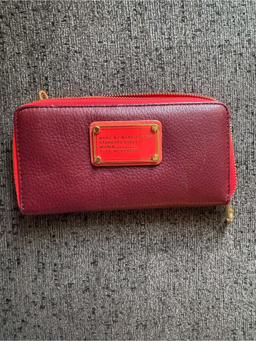 Marc by Marc Jacobs Two-Tone Burgundy and Red Zip Wallet